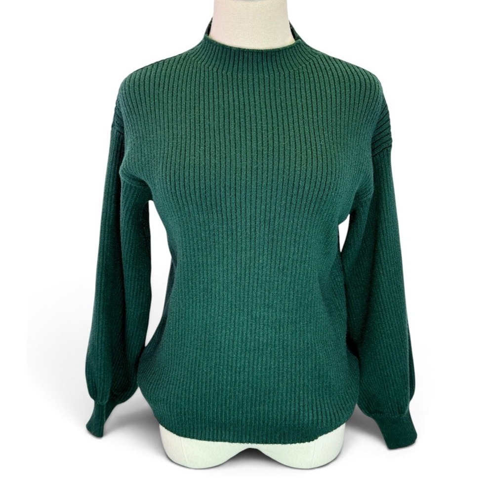 Anthropologie Line & Dot Green Ribbed Mock Neck Sweater Womens S LT2640L